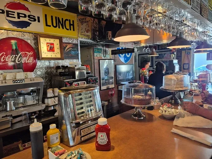 City Diner retro interior with jukebox and Pepsi signage